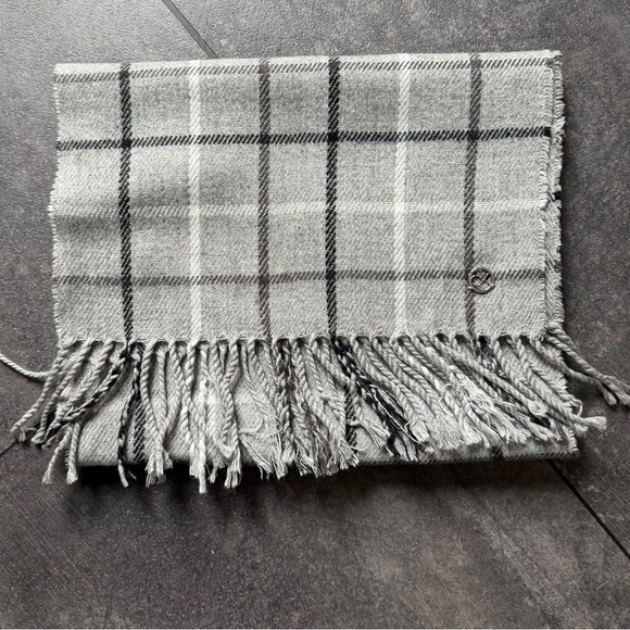 Calvin Klein Accessories - Calvin Klein Plaid Fringe Scarf